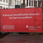 Jonas Druck großformatiges Banner als Außenwerbung für die Kreissparkasse Ahrweiler.